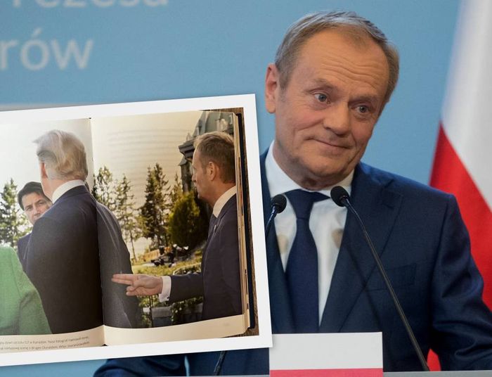 O zgrozo, słynne zdjęcie ze „strzelaniem” w plecy Trumpa, Tusk promował także w swojej ...