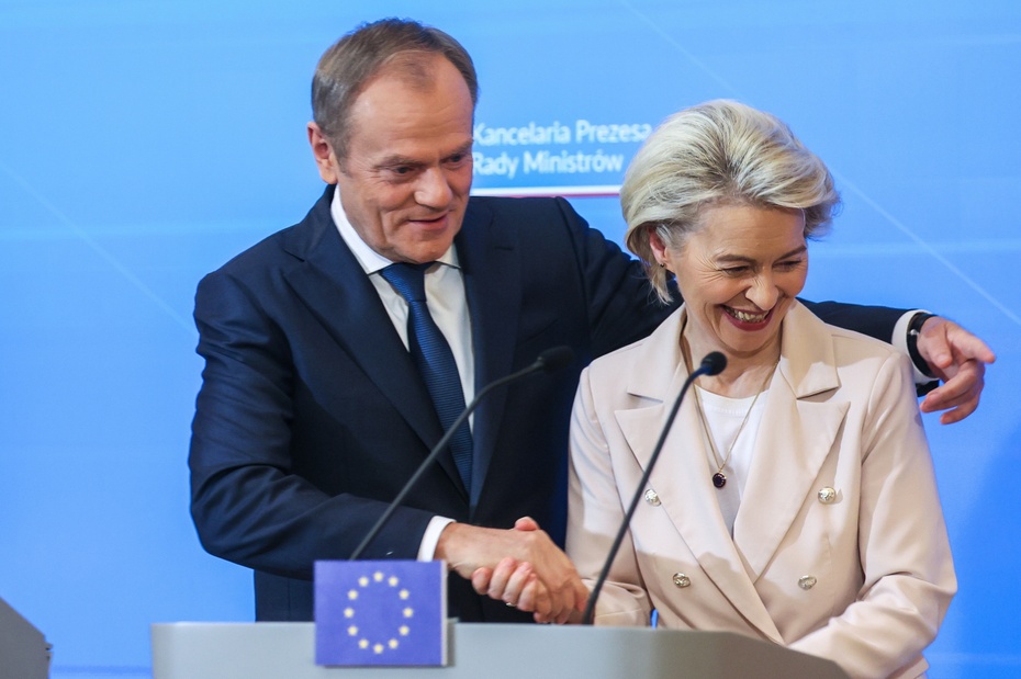 Donald Tusk i Ursula von derl Leyen Fot.  PAP/Leszek Szymański