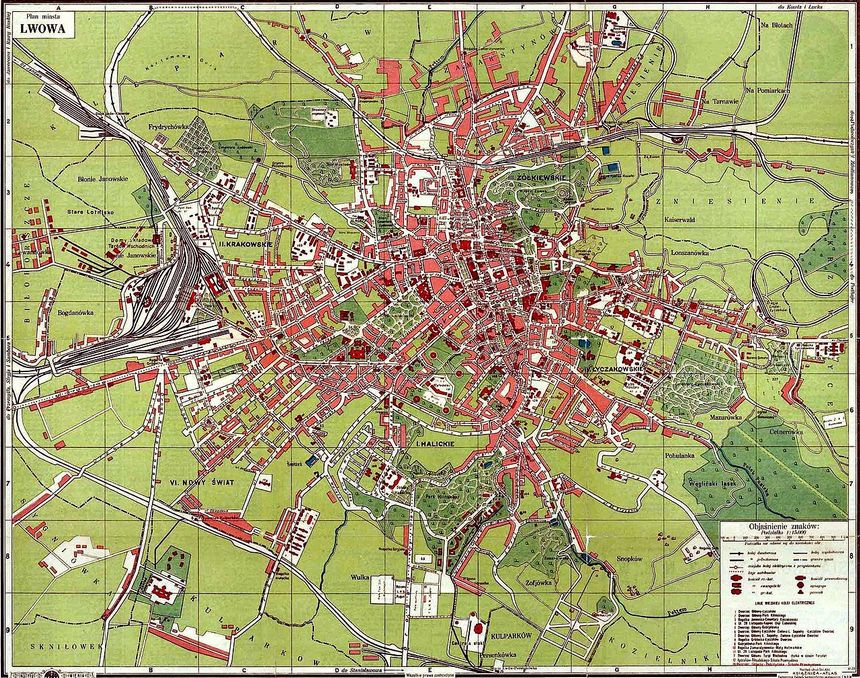 Lwów plan miasta z 1923, Wikipedia