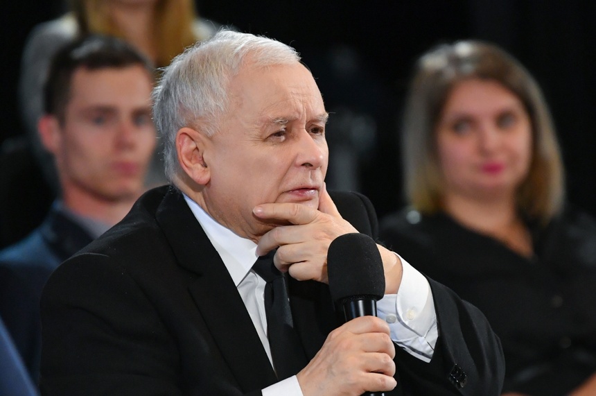 Jarosław Kaczyński na spotkaniu z sympatykami i działaczami PiS w Chojnicach. Źródło: PAP/Adam Warżawa