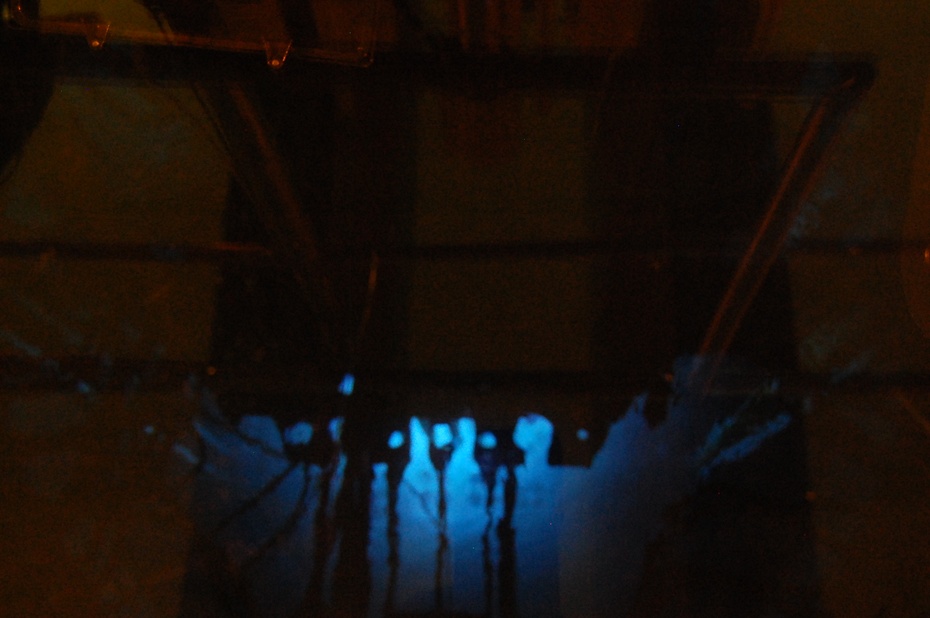 Rdzeń podświetlony przez promieniowanie Czerenkowa. Tak "wyglądają" relatywistyczne elektrony.

fot: Wiktor Lach