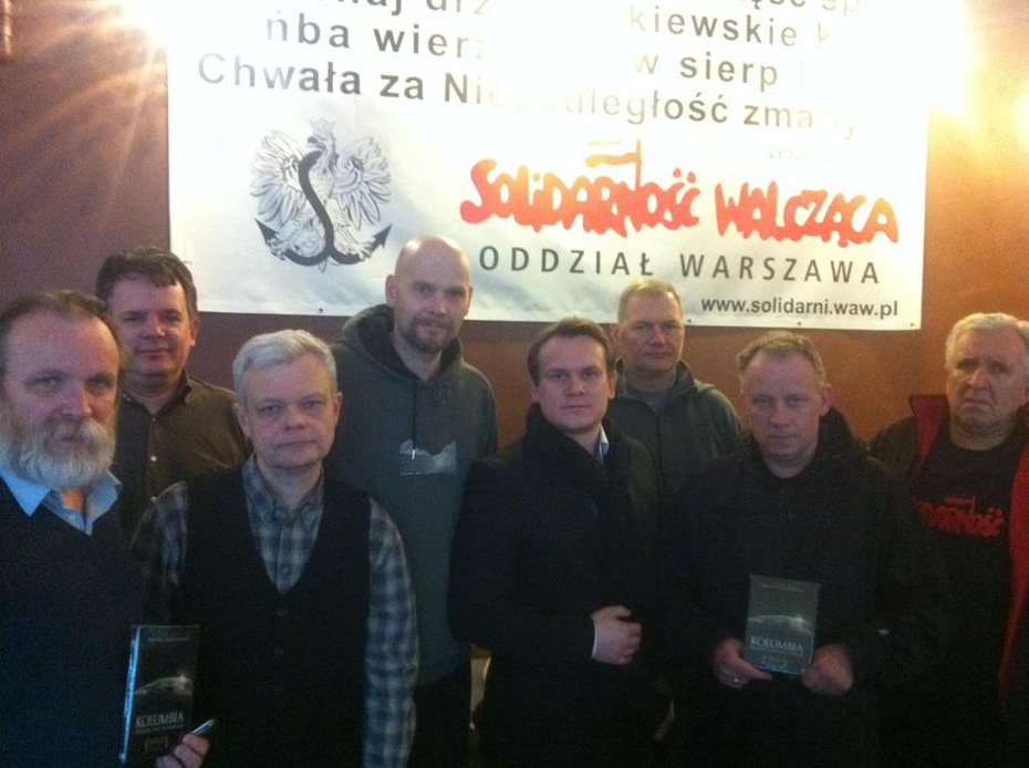 Dziwna głodówka: od lewej Adam Borowski, Tomasz Sokolewicz, Piotr Gryza (bohater moich tekstów z 1980 i 1981 roku!), Mariusz Pat