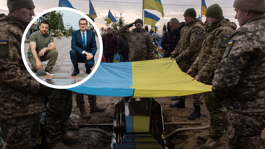 Polacy giną w obronie Ukrainy. (fot. PAP/EPA, gov.pl)