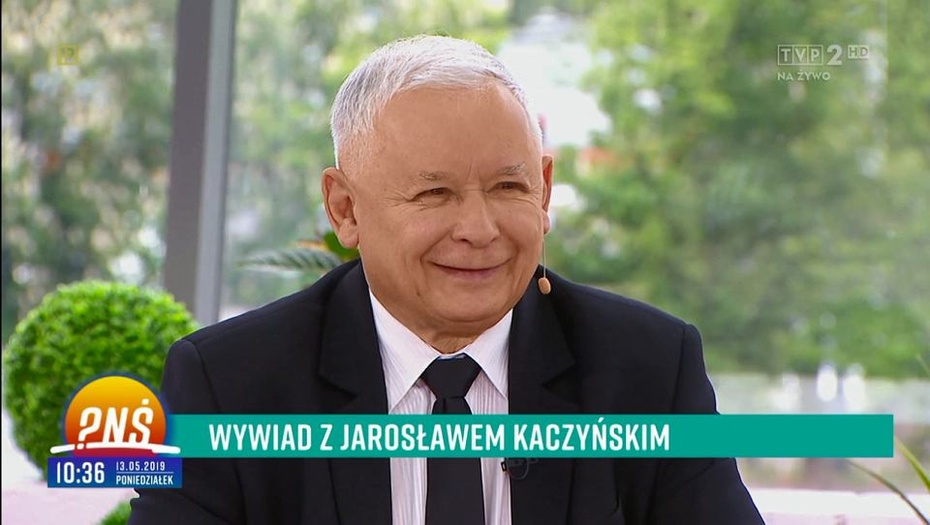 Jarosław Kaczyński ma powody do zadowolenia. Przynajmniej, jeśli chodzi o sondaż dla wpolityce.pl. Fot. screen TVP