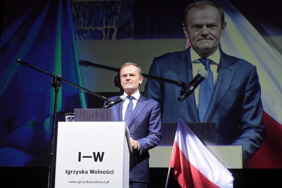 Donald Tusk w Łodzi. Fot. PAP/Grzegorz Michałowski