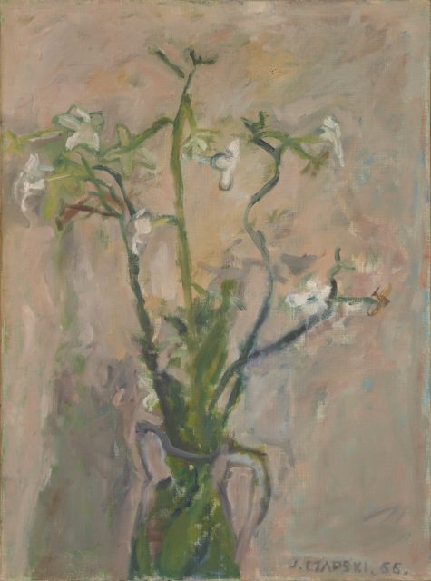 Józef Czapski, Kwiaty w wazonie, 1966, olej, płótno, zbiory MNK