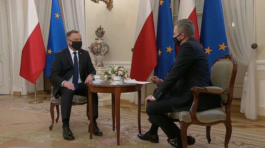 Andrzej Duda był gościem TVN24 w programie "Sprawdzam". Fot. Twitter/Sprawdzam