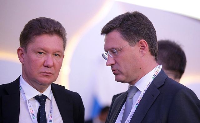 Z lewej prezes Gazpromu Aleksiej Miller. Fot. Mikhail Metzel/ Wikipedia