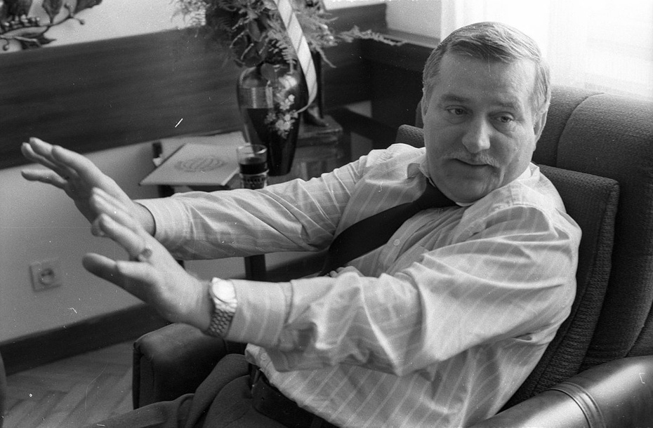 Lech Wałęsa. fot. Wikimedia/Fortepan — ID 76155. Adományozó/Donor : Erdei Katalin