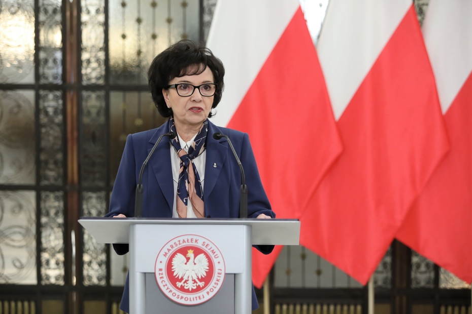 Elżbieta Witek po spotkaniu z Marianem Banasiem w Sejmie. Fot. PAP/Leszek Szymański