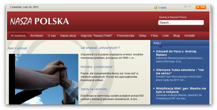 Strona "Naszej Polski" z dynamicznego, nieźle zapowiadającego się miniportalu przepoczwarzyła się w sieciowy gniot,