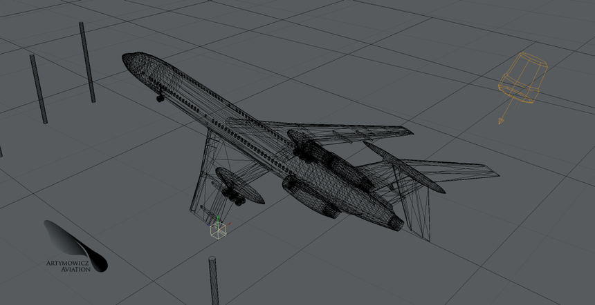model tupolewa 101 z wrzecionem na czubku ogona