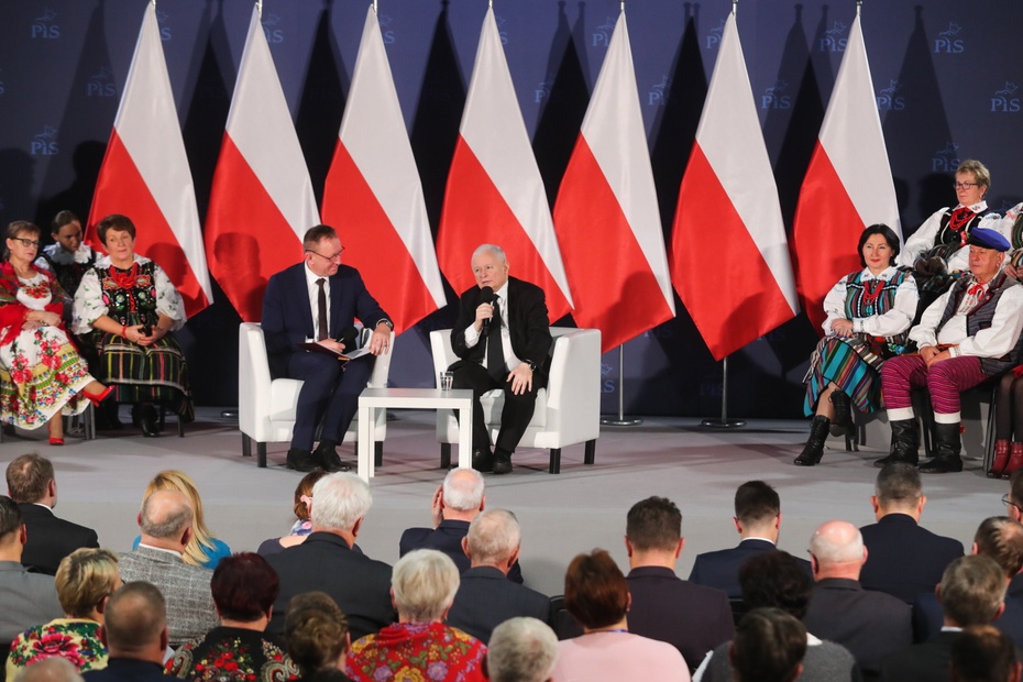 Prezes PiS kontynuuje objazd po kraju i spotkania z wyborcami. (jm) PAP/Roman Zawistowski