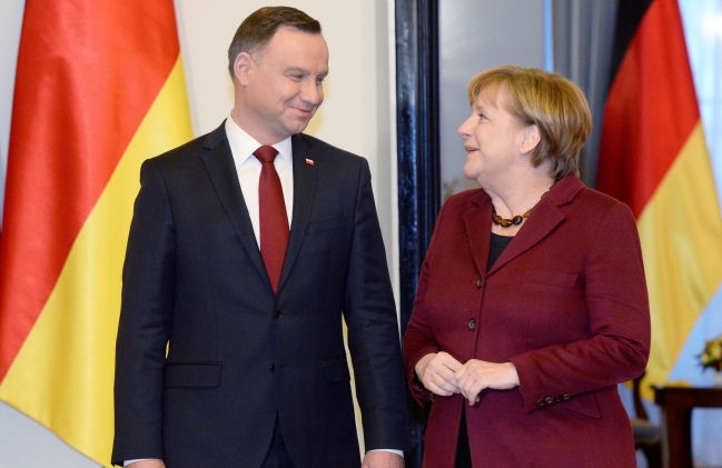 Prezydent Andrzej Duda i kanclerz Niemiec Angela Merkel w Warszawie. fot. PAP