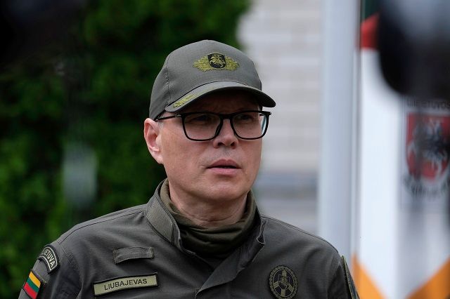 Rustamas Liubajevas, szef Litewskiej Państwowej Straży Granicznej. Fot. PAP/EPA