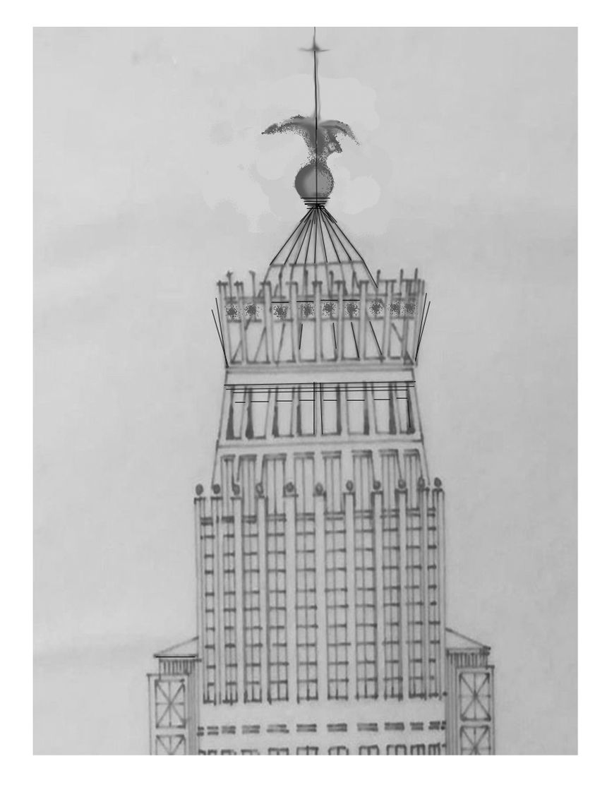 Zwieńczenie EAGLE-TOWER CROSS widok supertall Warsaw