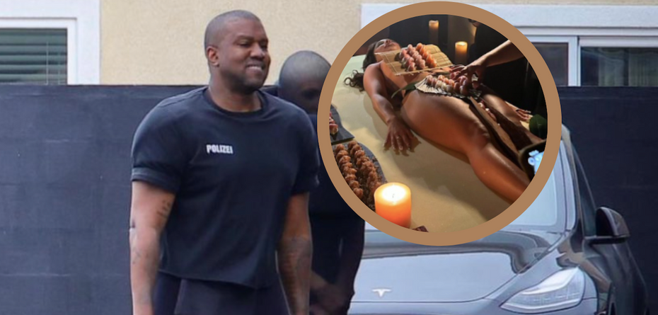 (Kanye West szokuje podczas urodzin. Fot. Screen z Twittera)