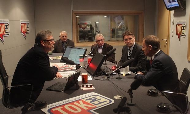 Piątkowa audycja w TOK FM z udziałem Tomasza Lisa i Donalda Tuska, fot. TOK FM