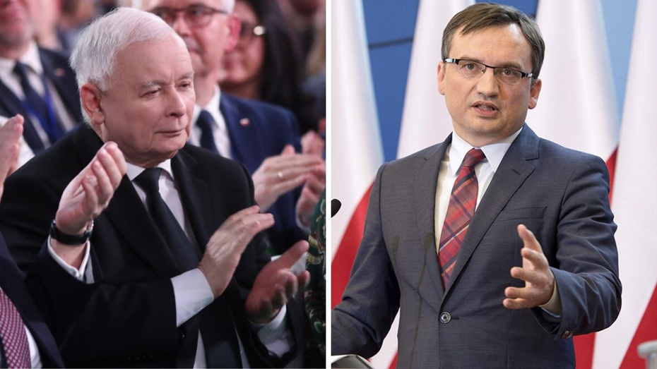 Jarosław Kaczyński, Zbigniew Ziobro. Fot. PAP/Canva