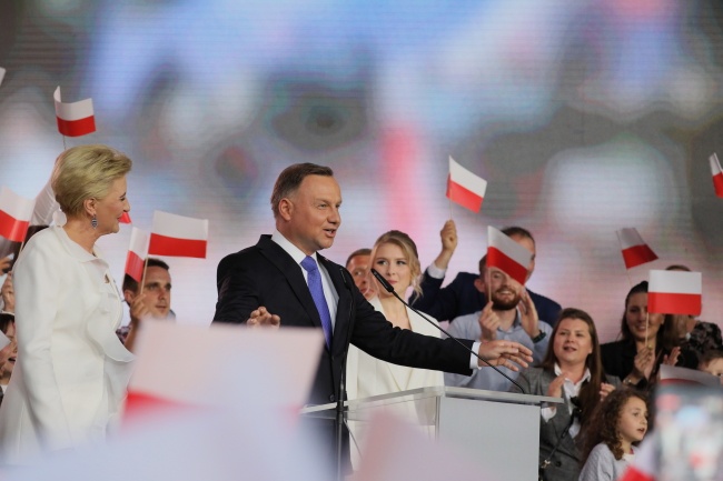 Wieczór wyborczy Andrzeja Dudy w Pułtusku, 12 lipca 2020 r. Fot. PAP