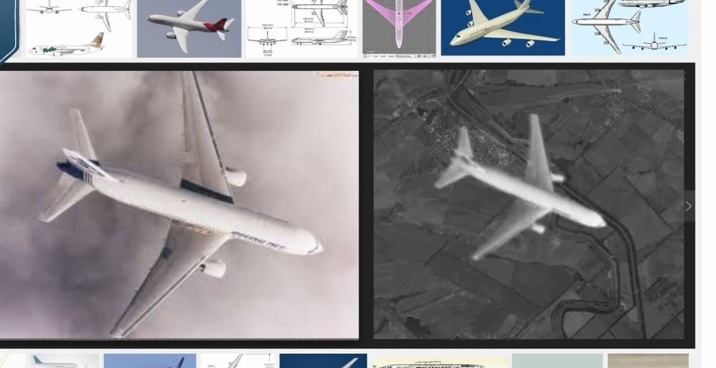 Z lewej samolot z Google, z prawej pokazany przez Rosjan,