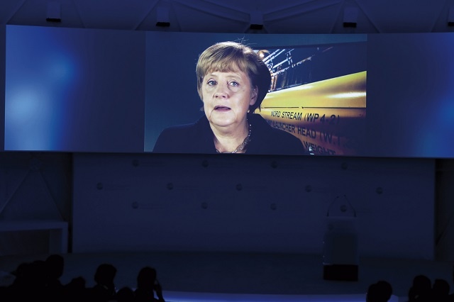Kanclerz Niemiec Angela Merkel w materiale promującym Nord Stream 2. Źródło: Nord Stream AG