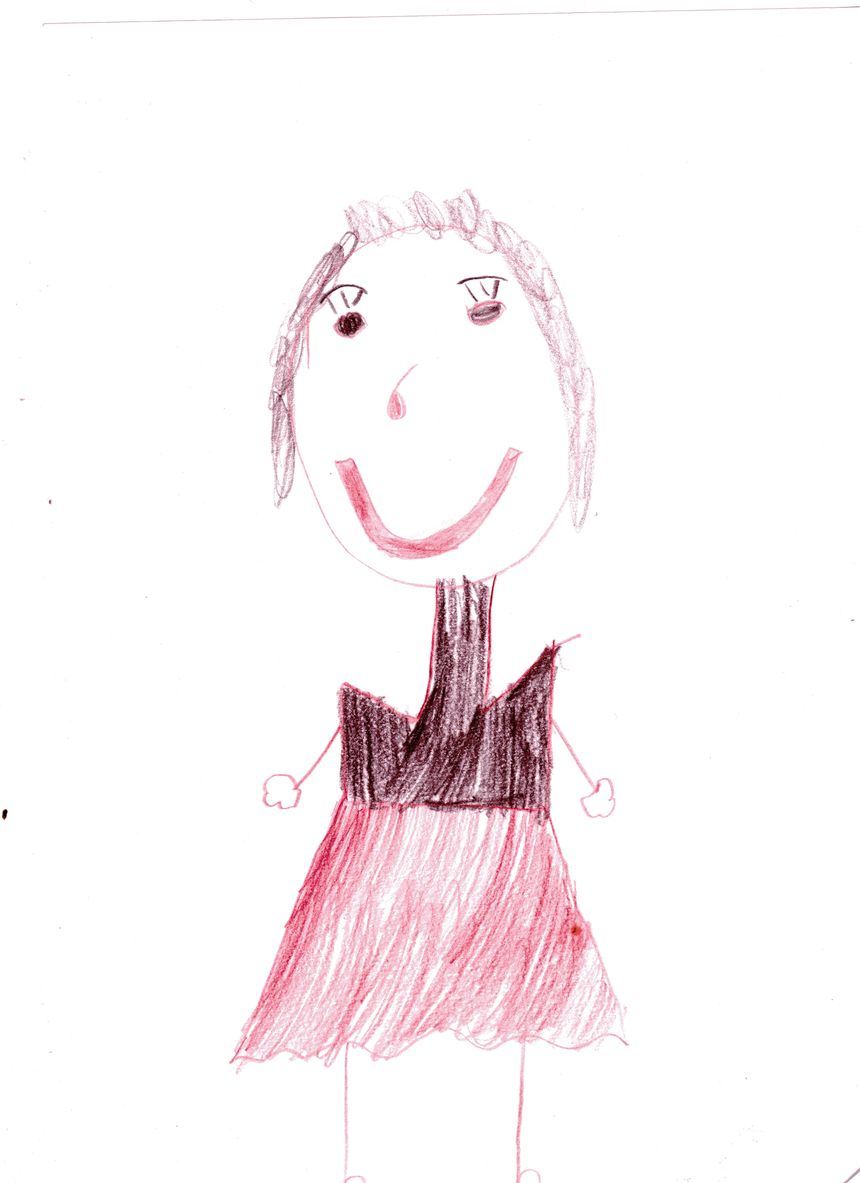 Mój Siłaczkowy portret zrobiony przez dzieciaczki z rodzinki adopcyjnej, które udało sie ocalic przed powrotem do Domu Dziecka. Portret ma tytuł - moja rodzinka - zostałam udomowiona:)))
