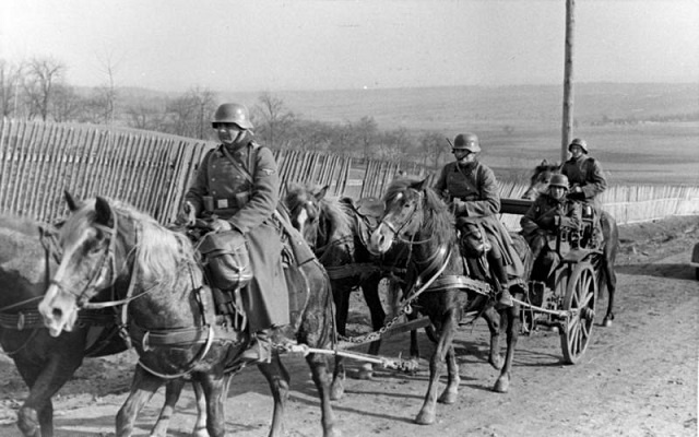 Lekkie działo piechoty z jednostki kawalerii Waffen-SS podczas kampanii wrześniowej w 1939 roku. Fot. Bundesarchiv/C BY-SA 3.0 de