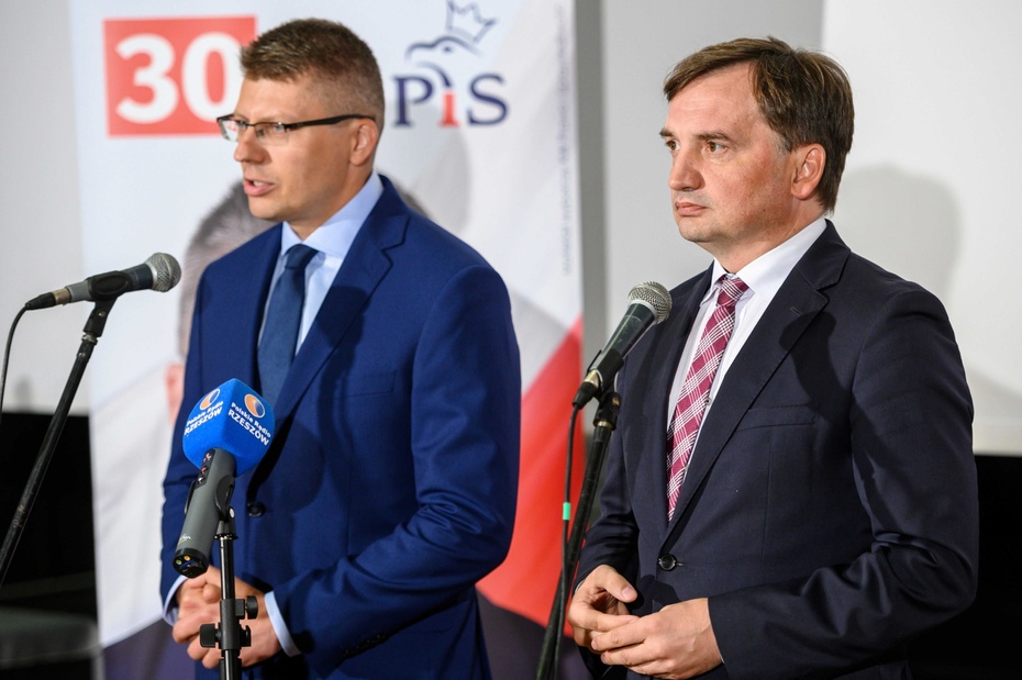 Zbigniew Ziobro podczas konferencji prasowej. fot. PAP/Paweł Topolski