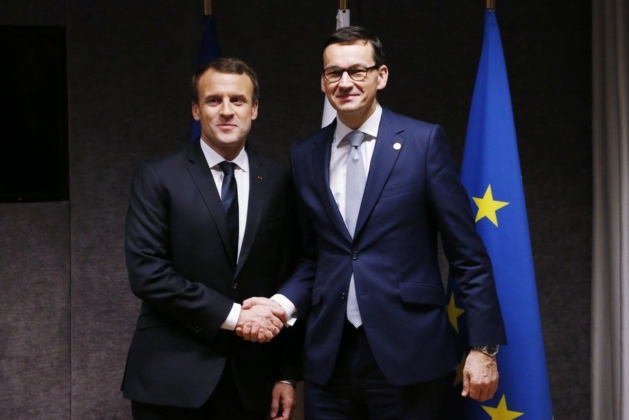 Emmanuel Macron i Mateusz Morawiecki. Fot. PAP/EPA