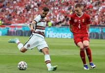 Mecz Portugalia - Węgry. fot. PAP/EPA/Tibor Illyes / POOL.