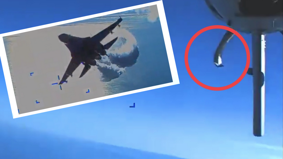W mediach społecznościowych udostępniono nagranie ze strąconego we wtorek nad Morzem Czarnym amerykańskiego drona MQ-9. (fot. Twitter)