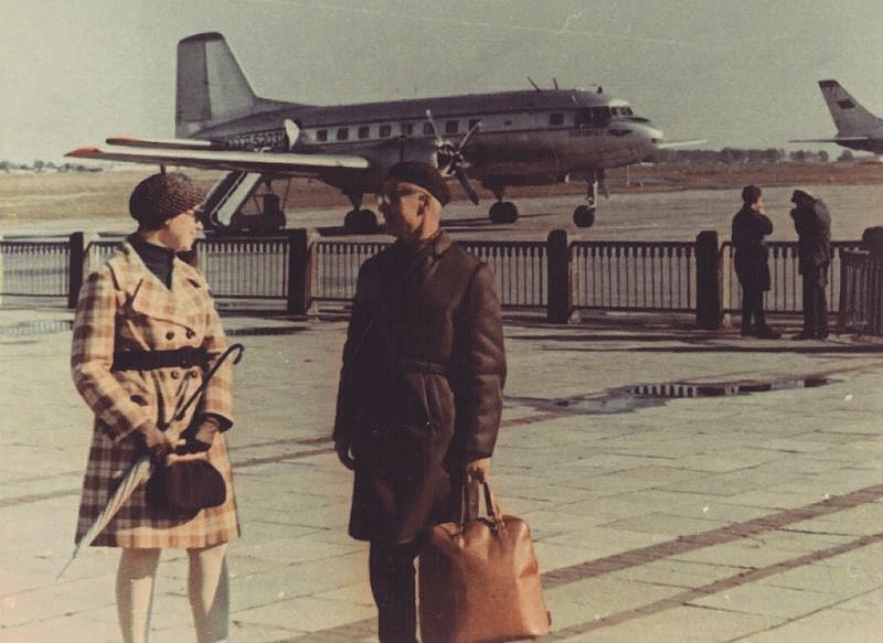 Alwida Bajor na lotnisku wileńskim, lata 1960te