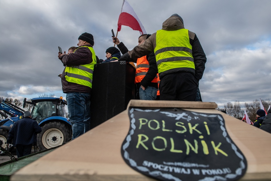 Protest rolników w Dorohusku. Fot. PAP/Wojtek Jargiło