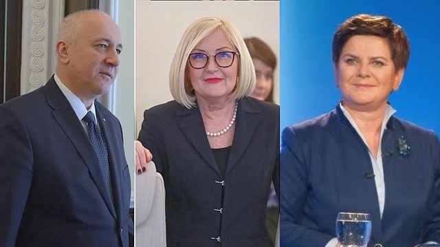 Joachim Brudziński, Joanna Kopcińska, Beata Szydło na listach PiS do Parlamentu Europejskiego.