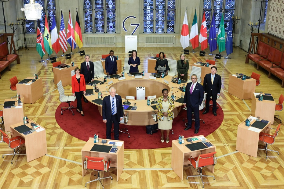 Spotkanie ministrów spraw zagranicznych państw grupy G7. Źródło: EPA/Andreas Rentz / POOL