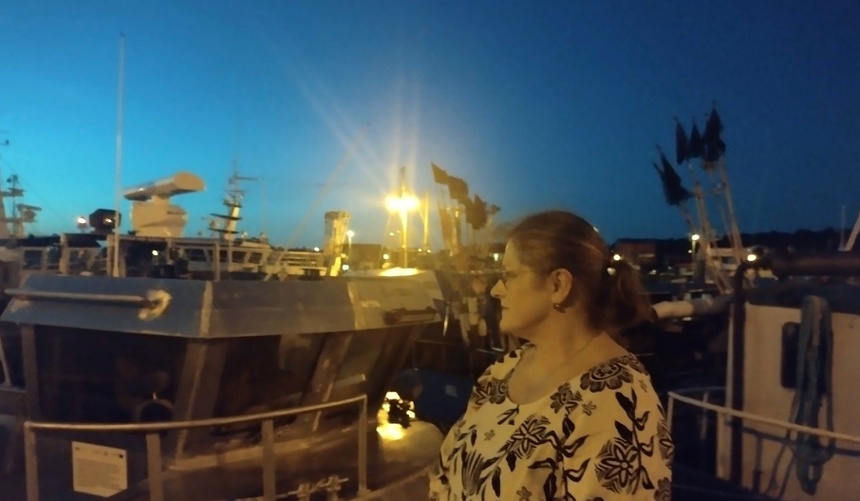 Krystyna Pawłowicz i rybackie kutry w "Monte Carlo", fot. Twitter/Krystyna Pawłowicz