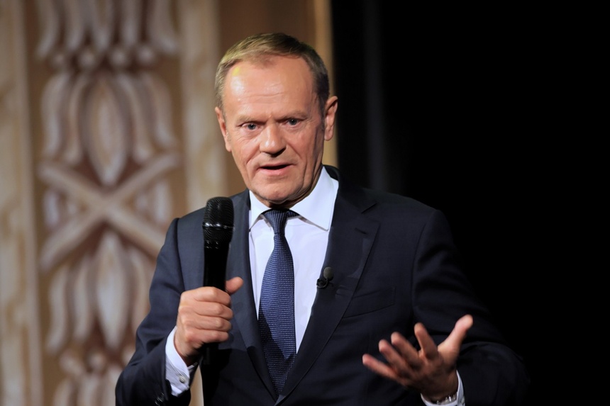 W środę w gorzowskim teatrze odbyło się spotkanie Donalda Tuska. Źródło: PAP/Lech Muszyński