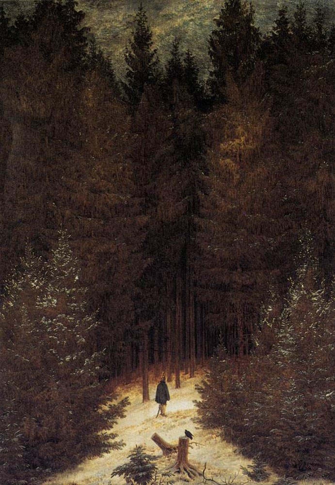 Caspar David Friedrich, "Myśliwy w lesie", 1814