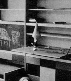 pokój dziecięcy wyposażony Meblami Kowalskich, pawilon przy ul. Przeskok w Warszawie, luty 1963. Fot. prasowa, arch rodz. autora