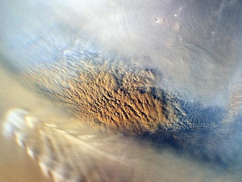 Burza piaskowa na Marsie 7/11/09. Zdjęcie ze strony NASA