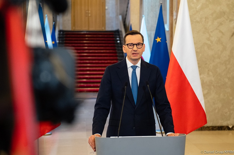 Premier Mateusz Morawiecki przedstawił treść trzeciego pytania w referendum 2023. Fot. Flickr/premierrp
