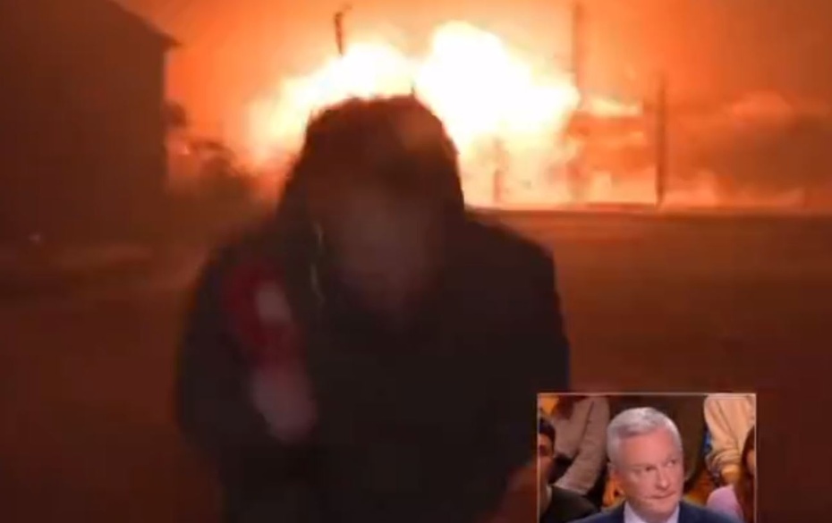 Moment wybuchu w rejonie Kramatorska. Pokazany na żywo we francuskiej telewizji.