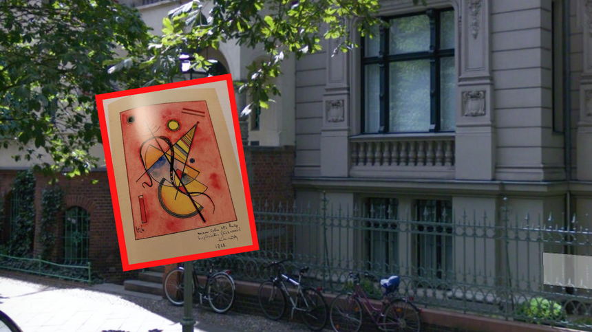 Dom aukcyjny Grisebach wystawi na aukcji obraz skradziony w Polsce. Źródło: Twitter/Marcin Król, Google Maps