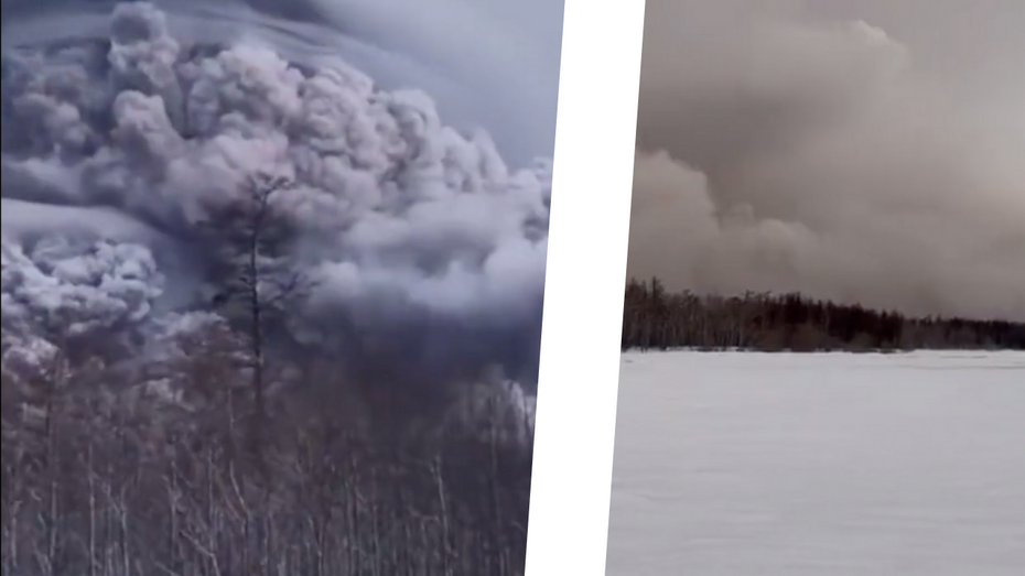 Erupcja wulkanu Szywiełucz na Kamczatce w Rosji. (fot. Twitter)