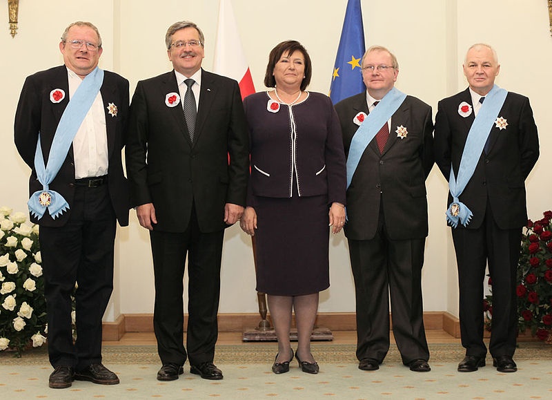 Adam Michnik, Bronisław Komorowski, Anna Komorowska, Aleksander Hall i Jan Krzysztof Bielecki – 10 listopada 2010