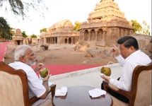 Modi i Xi Jinping w Mahabalipuram, X 2019r. (źródło: Twitter @PIB_India)