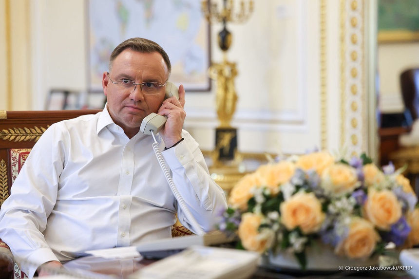 Andrzej Duda rozmawiał z prezydentem Izraela. Fot. KPRP/Grzegorz Jakubowski