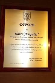 Dyplom przyznany Teatrowi Empatia (arch.)