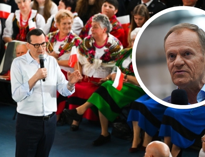 Tusk policzył, ile razy w Jaśle Morawiecki wymienił jego nazwisko